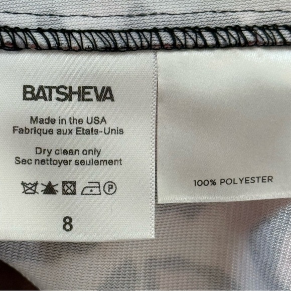 BATSHEVA RUFFLED LEOPARD PRINT VELVET DRESS RED WHITE LONG SLEEVE SZ 8 POCKETS - Picture 9 of 9